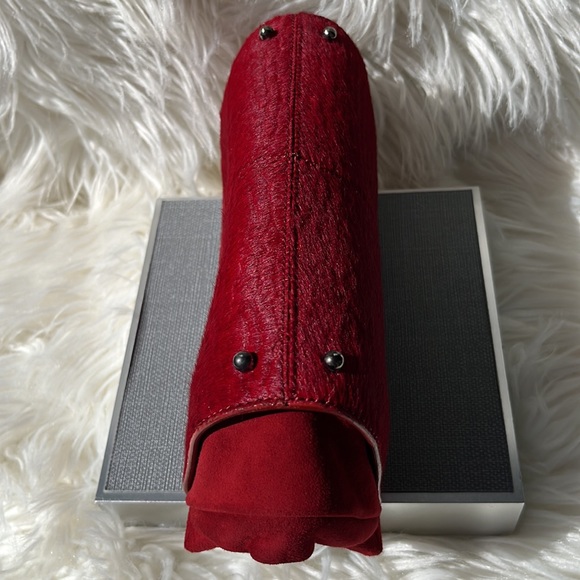 Authentic Tod’s ‘Scala Pochette’ Sera Clutch ~ in Red Pony Hair & Suede - Picture 10 of 16